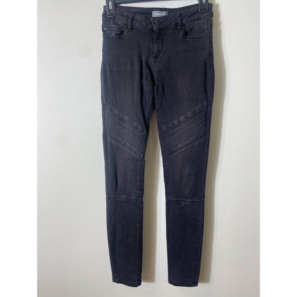 Girls DL1961 Faded Black Moto Skinny Jeans Sz 12 - Picture 1 of 3